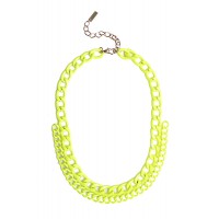 Neon Yellow Hand-painted Chain Necklace